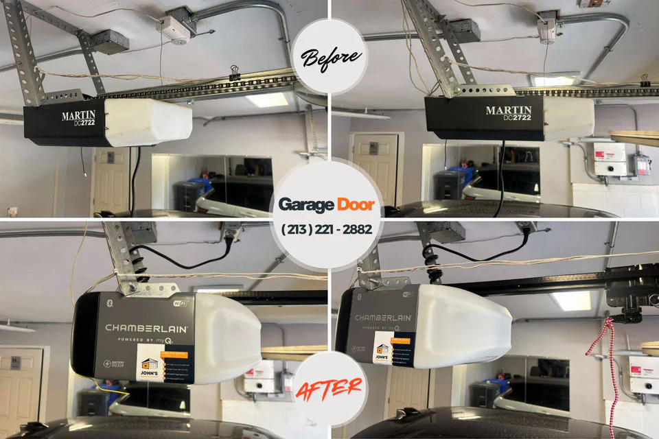 Before and after: garage door repair Ellisville, MS